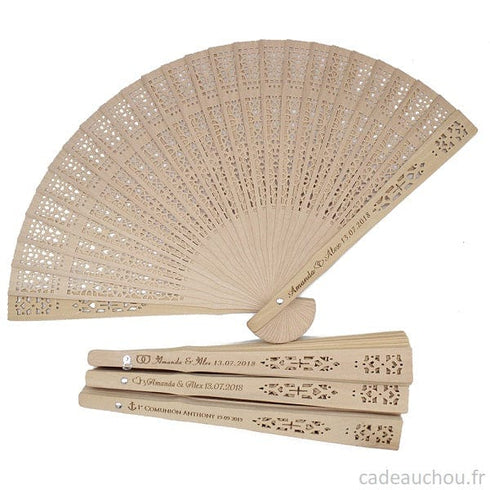 éventail eventail personnalisé mariage bapteme texte bois cadeau invité éventail eventails